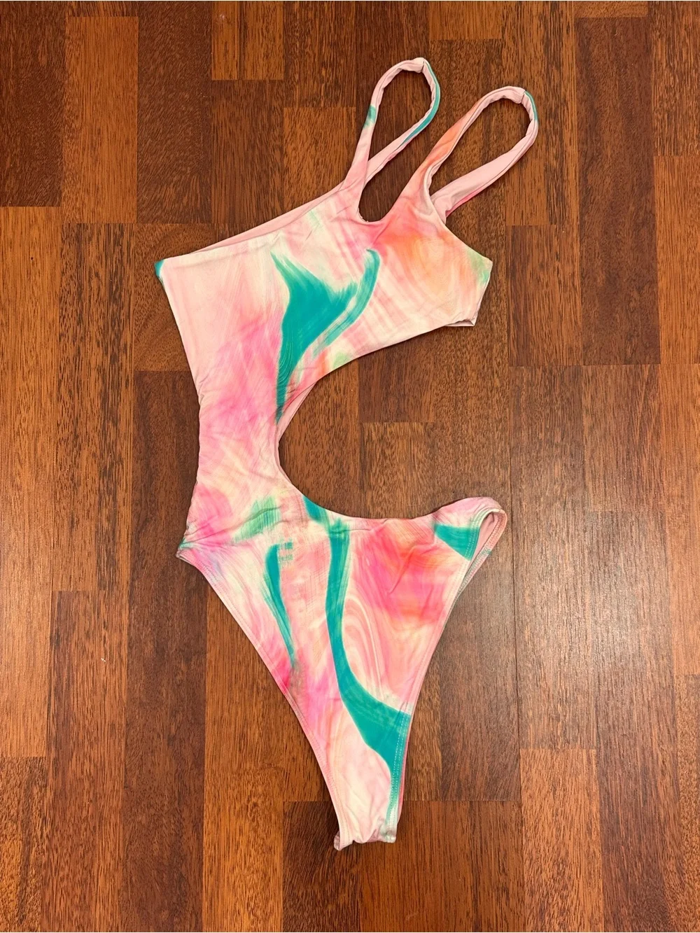 Frankies Bikinis Mackie one piece Serotonin Tie dye asymmetrical swimsuit small